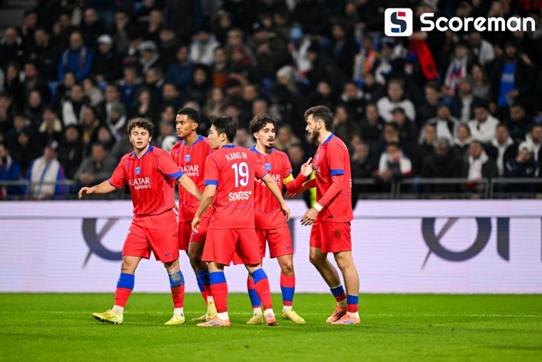'PSG 통산 100경기' 이강인, 리옹전 극장골 도움…3-2 신승! 1위 탈환